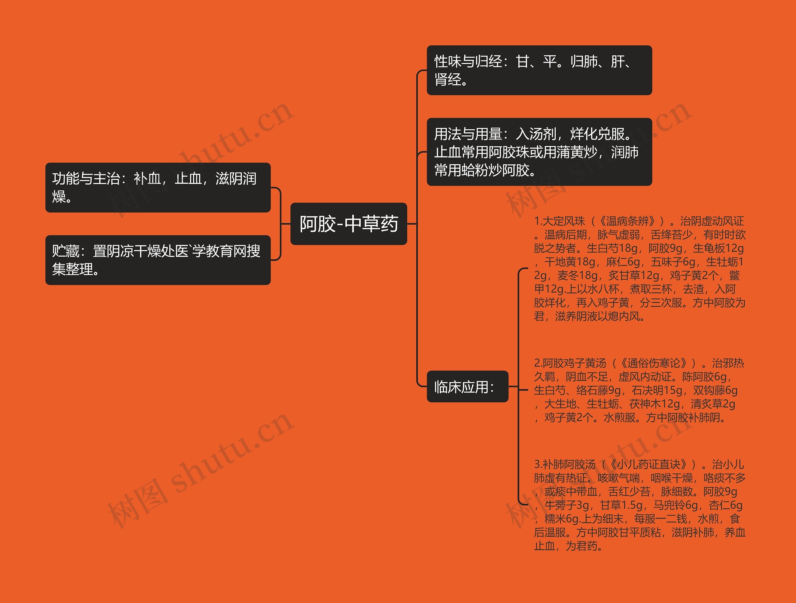 阿胶-中草药思维导图