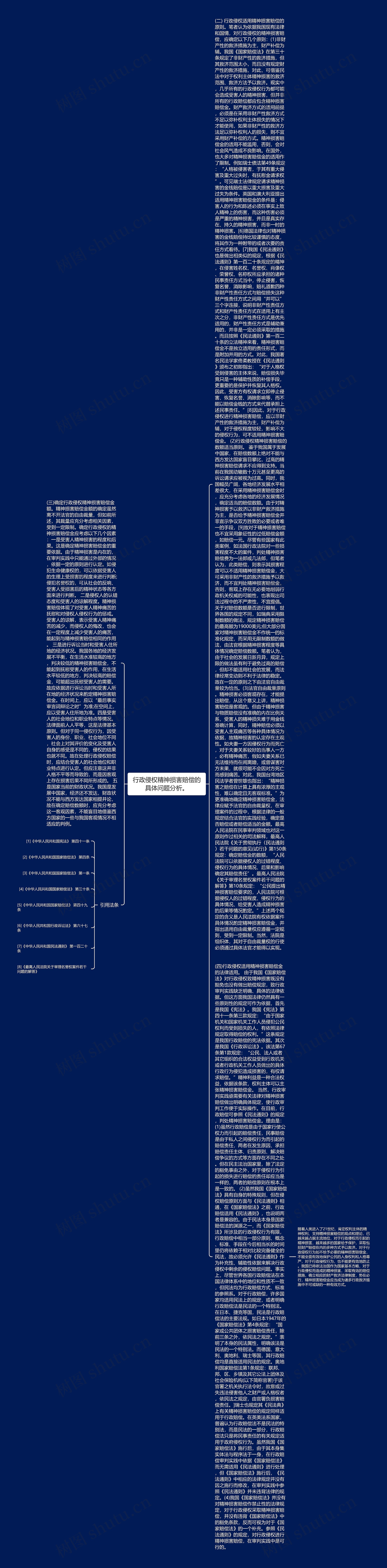 行政侵权精神损害赔偿的具体问题分析。思维导图