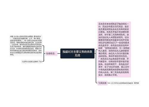 规避对方主要义务的条款无效