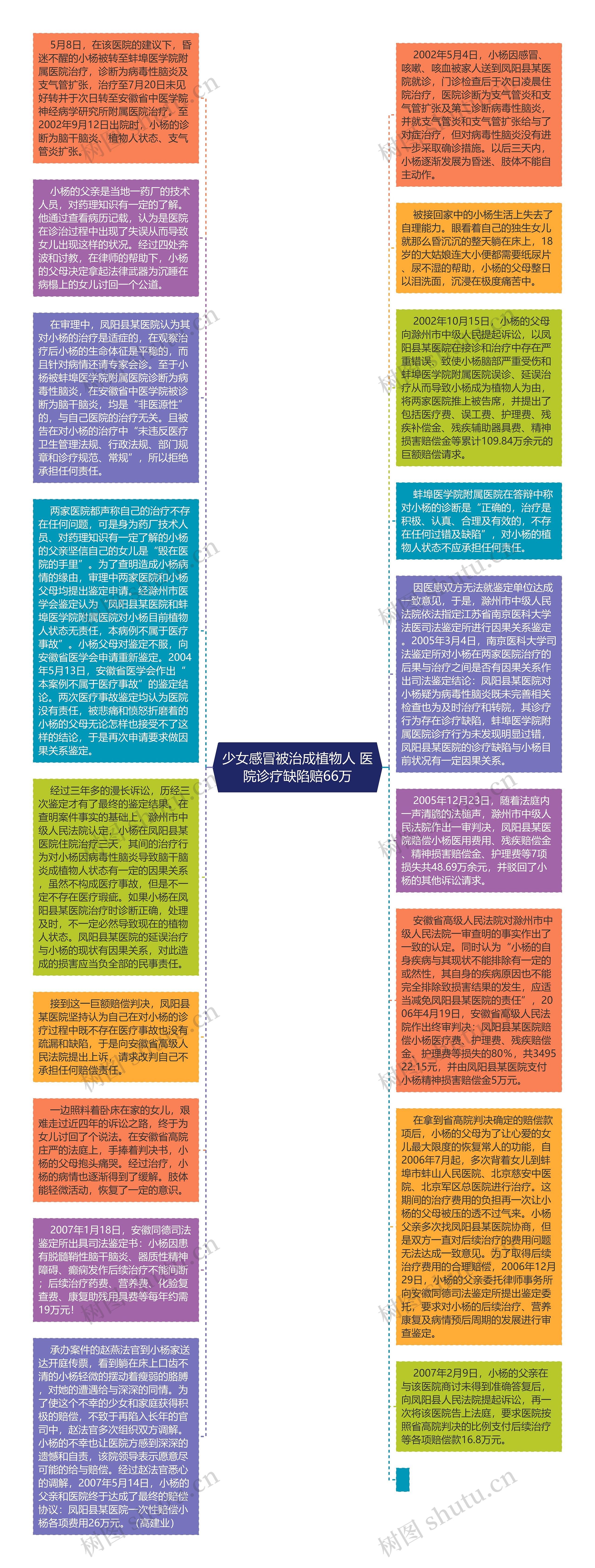 少女感冒被治成植物人 医院诊疗缺陷赔66万思维导图