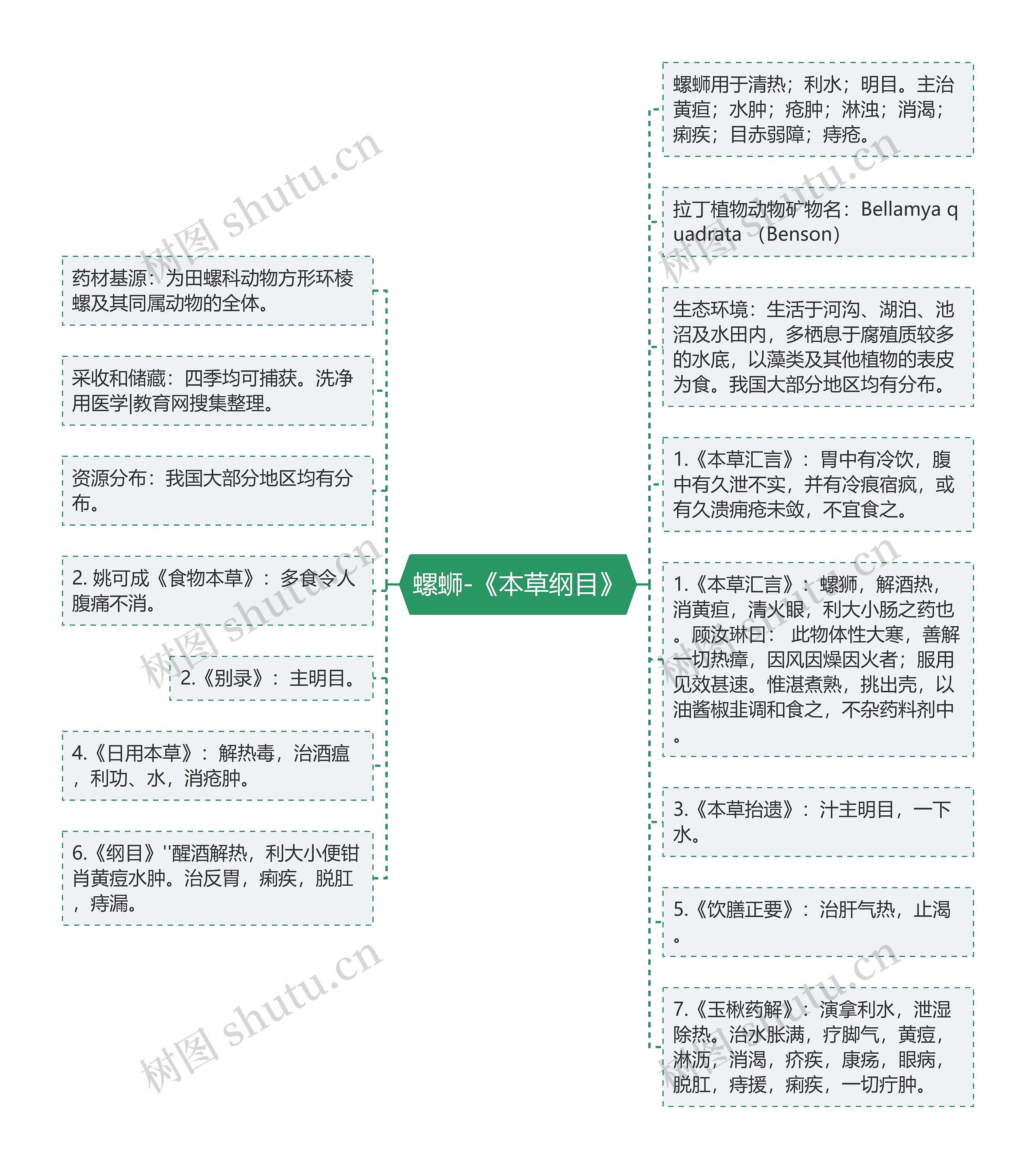 螺蛳-《本草纲目》思维导图