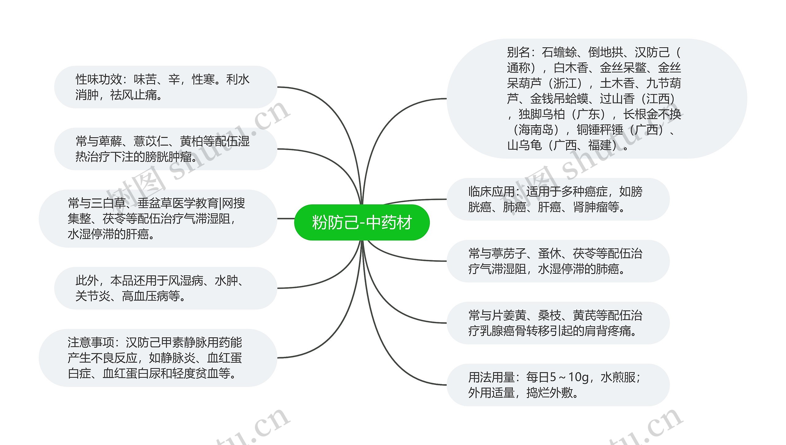 粉防己-中药材思维导图