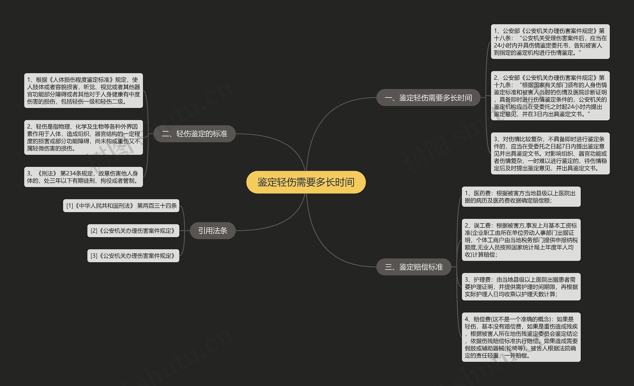 鉴定轻伤需要多长时间思维导图