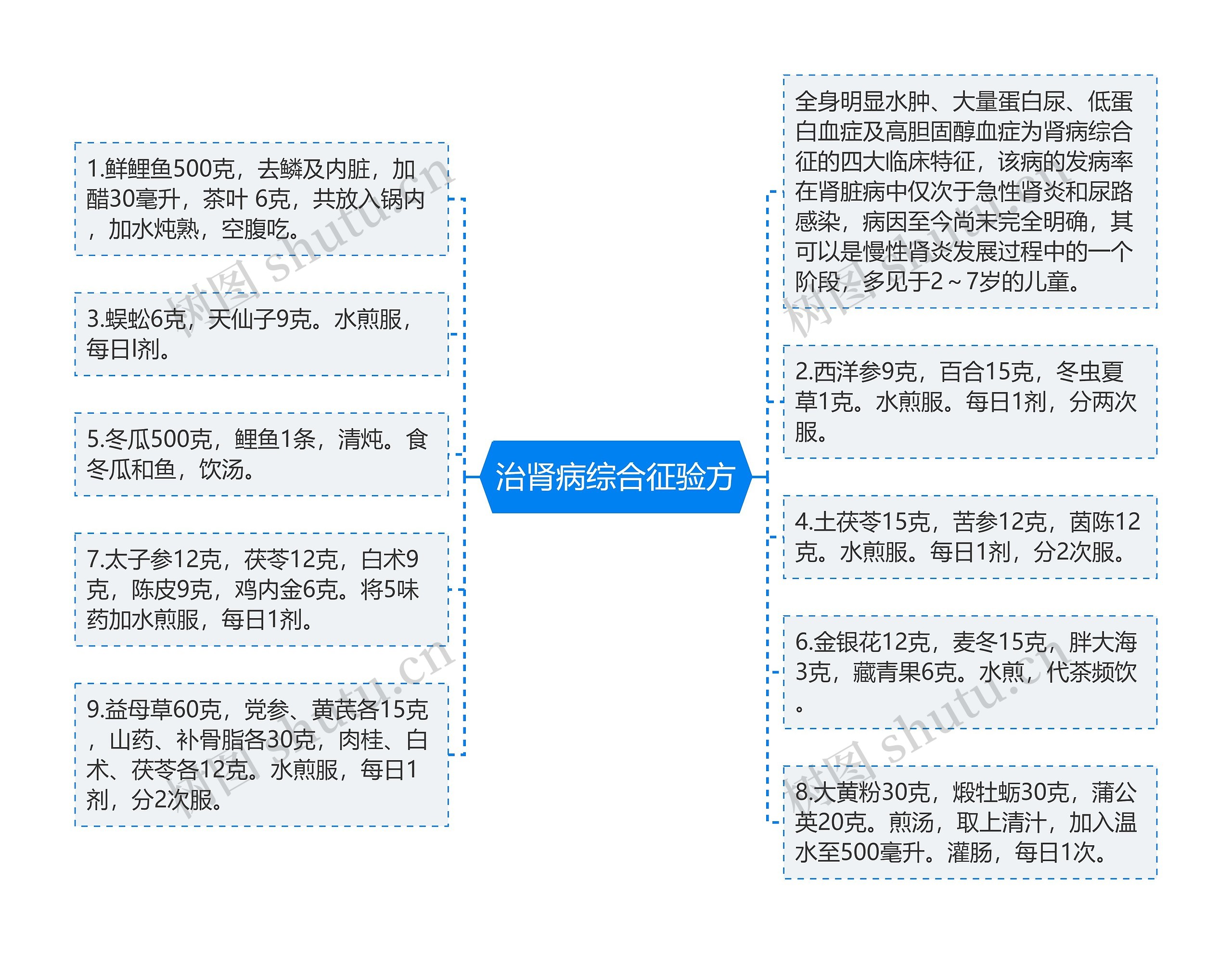 治肾病综合征验方思维导图