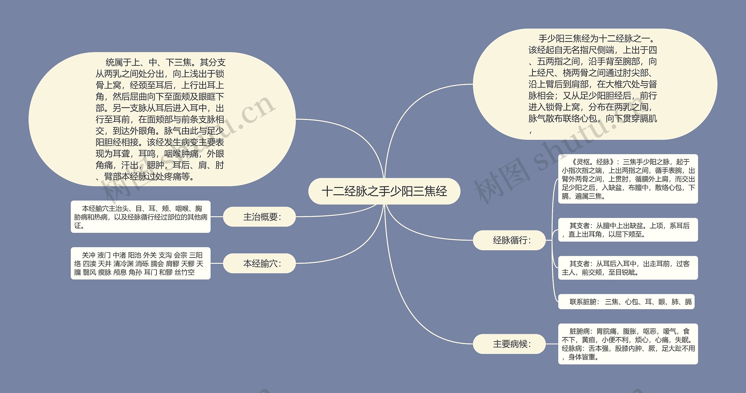 十二经脉之手少阳三焦经思维导图