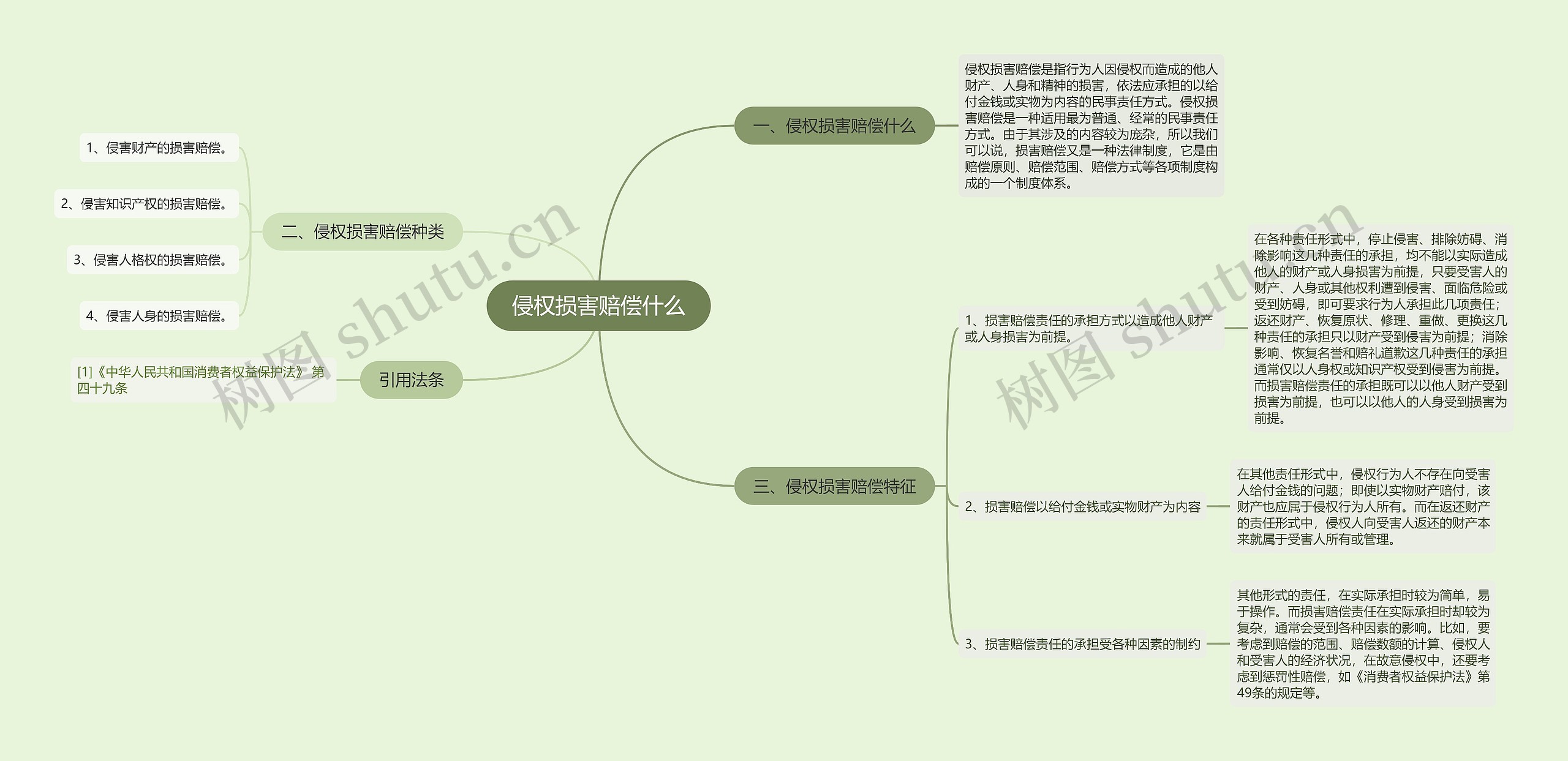 侵权损害赔偿什么思维导图