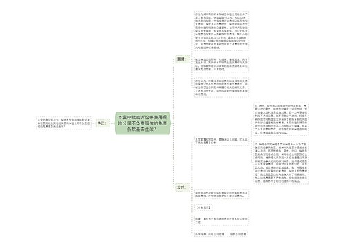 本案仲裁或诉讼等费用保险公司不负责赔偿的免责条款是否生效？