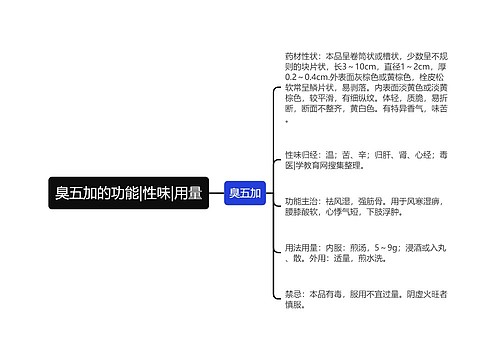 臭五加的功能|性味|用量