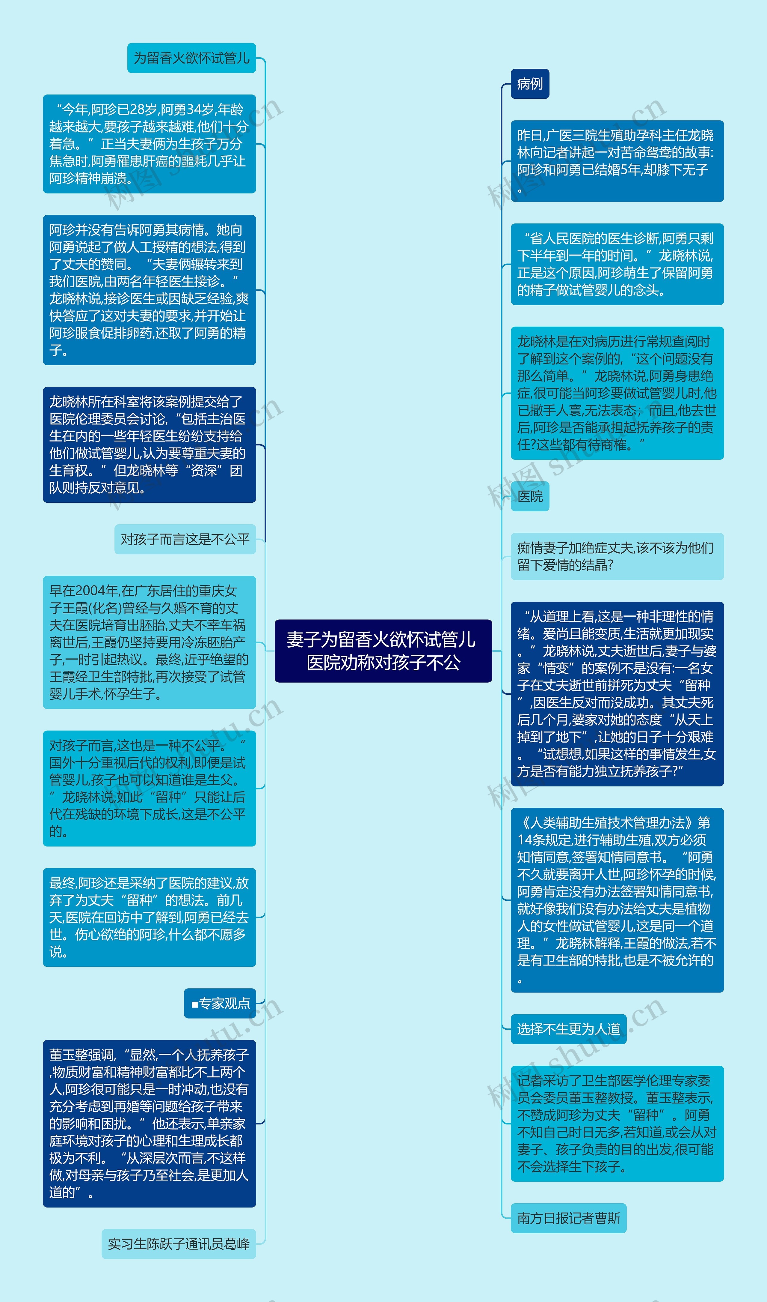 妻子为留香火欲怀试管儿 医院劝称对孩子不公思维导图