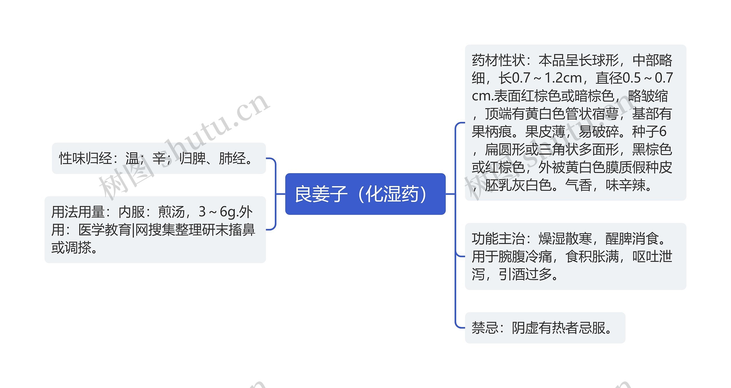 良姜子（化湿药）思维导图