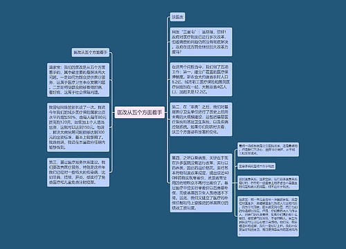 医改从五个方面着手