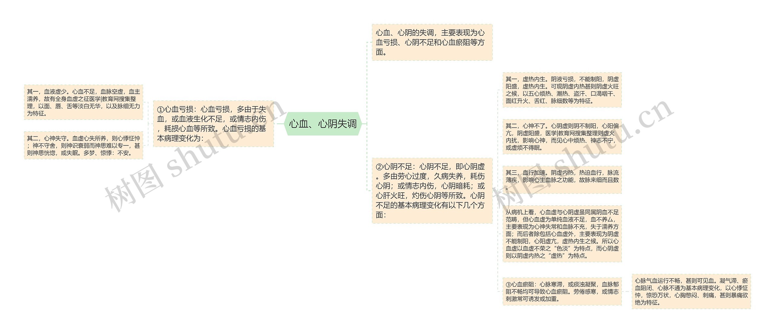 心血、心阴失调思维导图