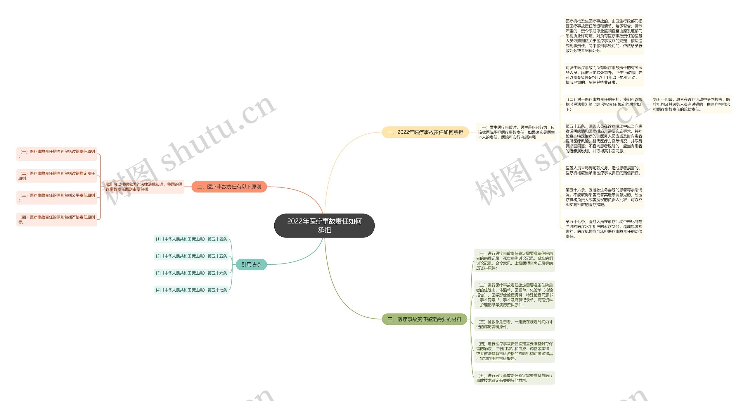 2022年医疗事故责任如何承担思维导图