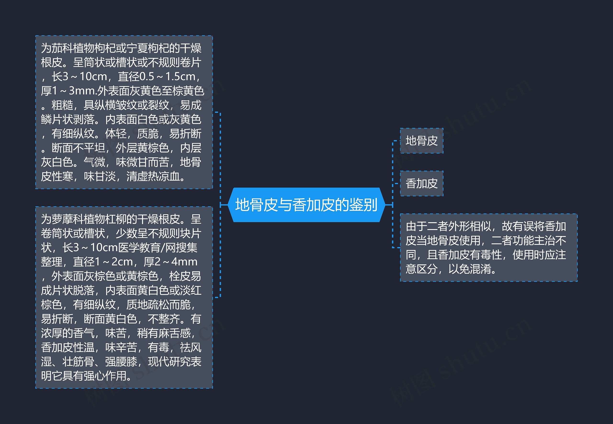 地骨皮与香加皮的鉴别