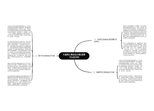 车祸死亡赔偿金分配,需要子女签字吗