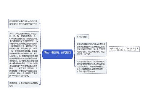 两处十级伤残，如何赔偿？