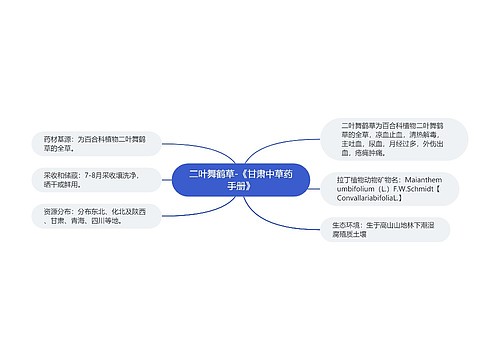 二叶舞鹤草-《甘肃中草药手册》