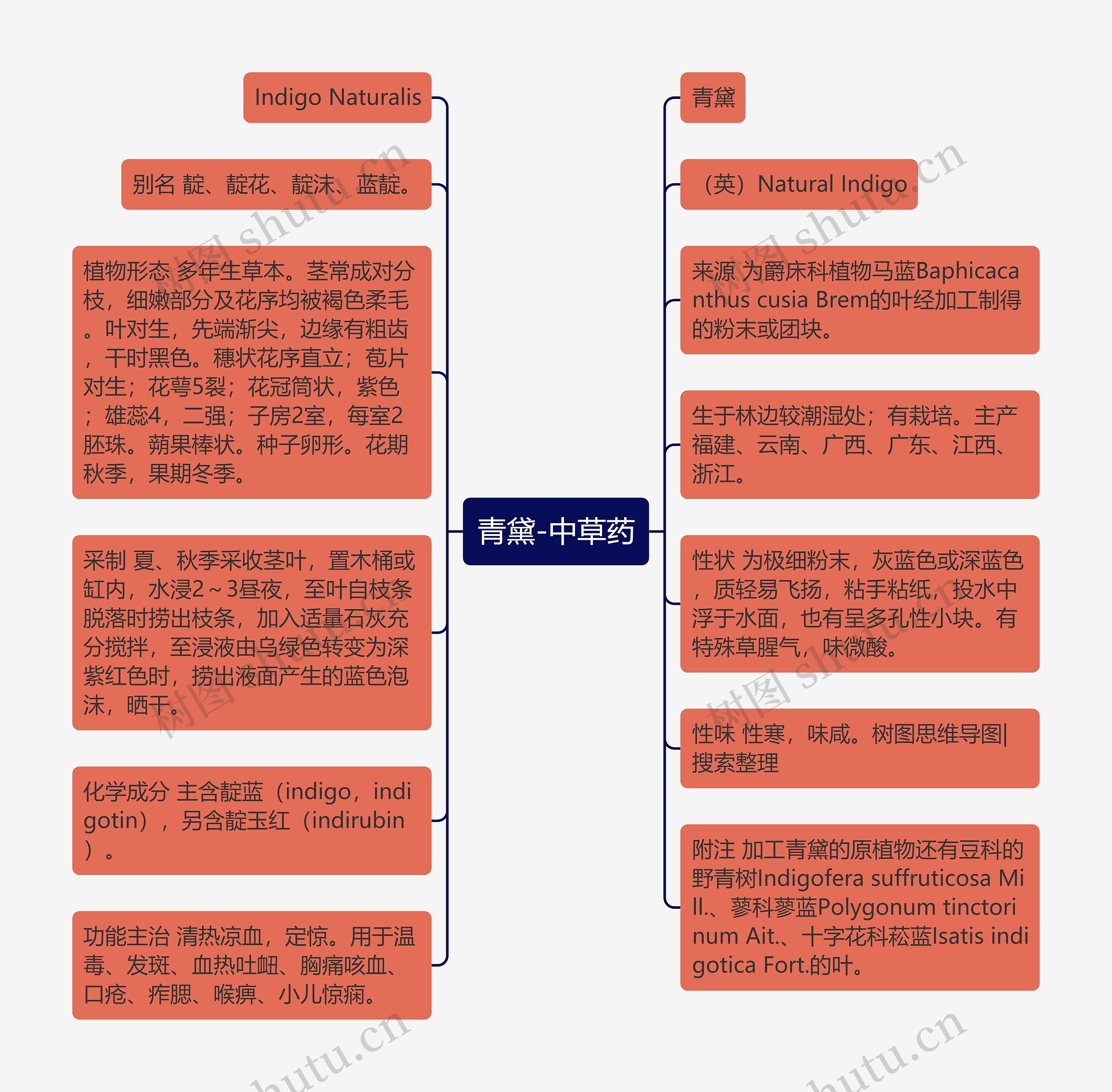 青黛-中草药思维导图