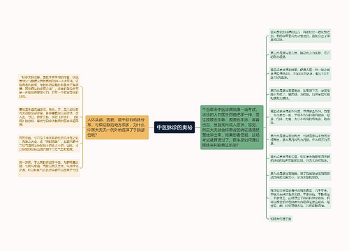 中医脉诊的奥秘