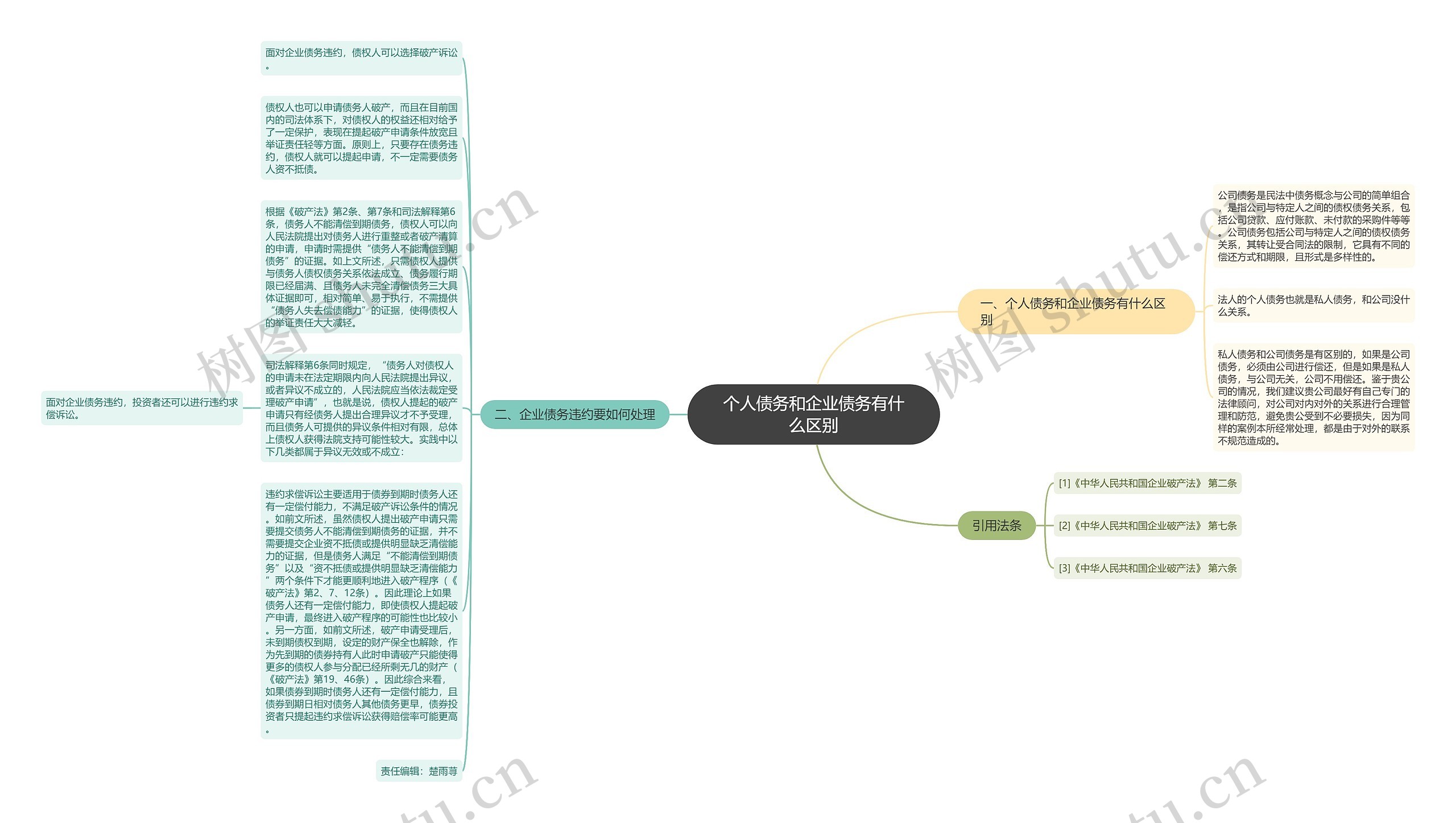 个人债务和企业债务有什么区别思维导图