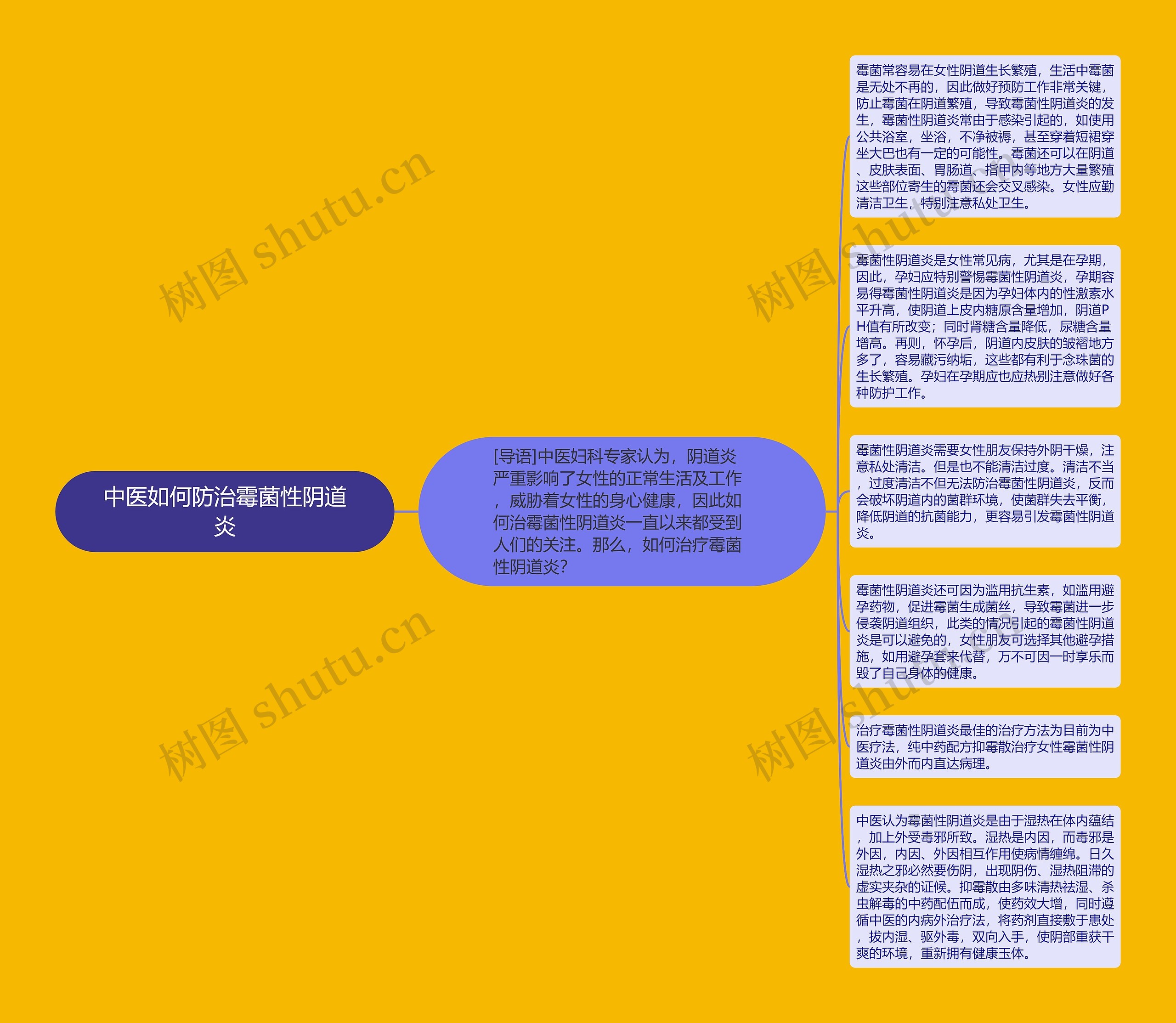 中医如何防治霉菌性阴道炎思维导图