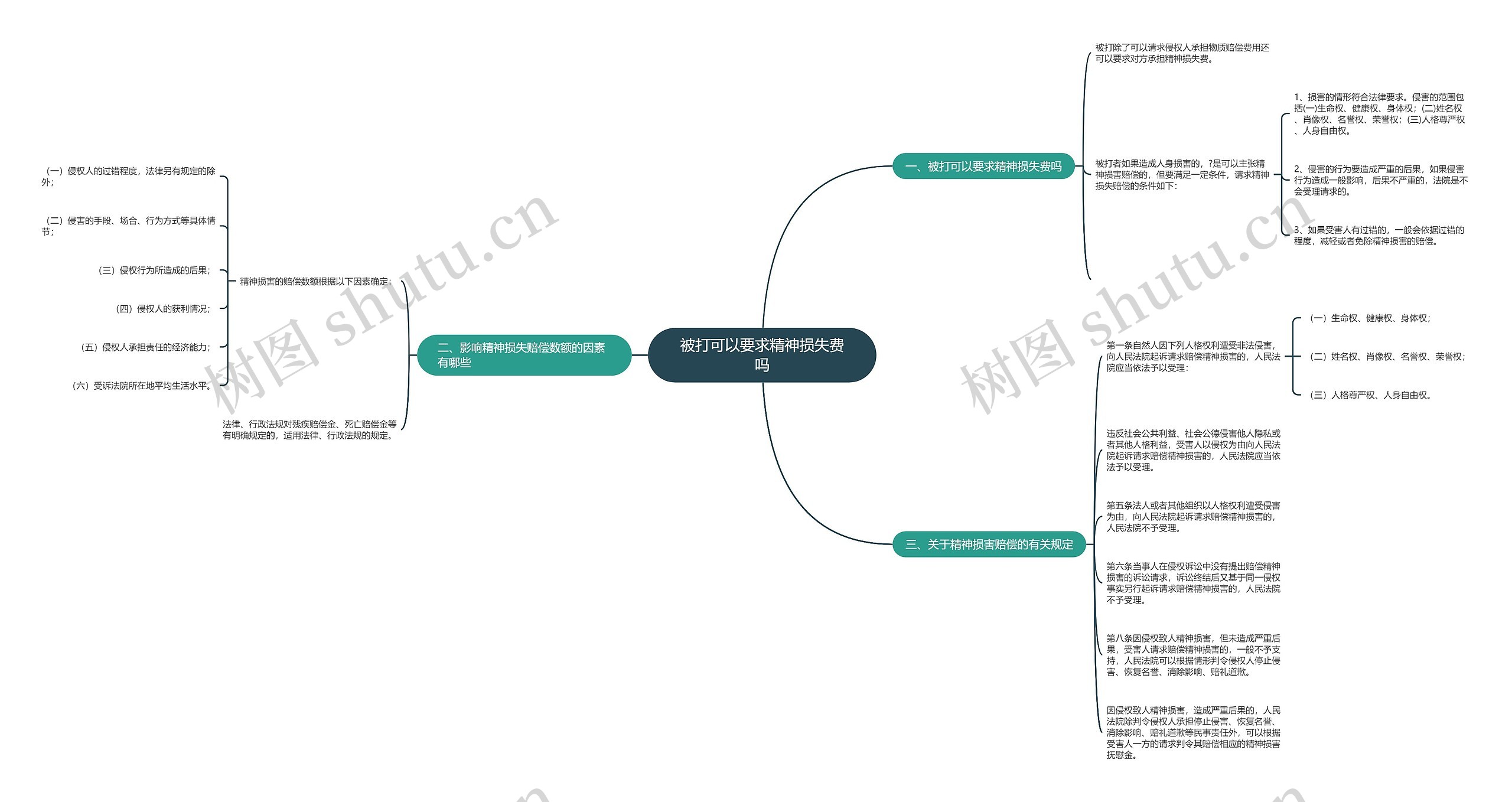 被打可以要求精神损失费吗思维导图