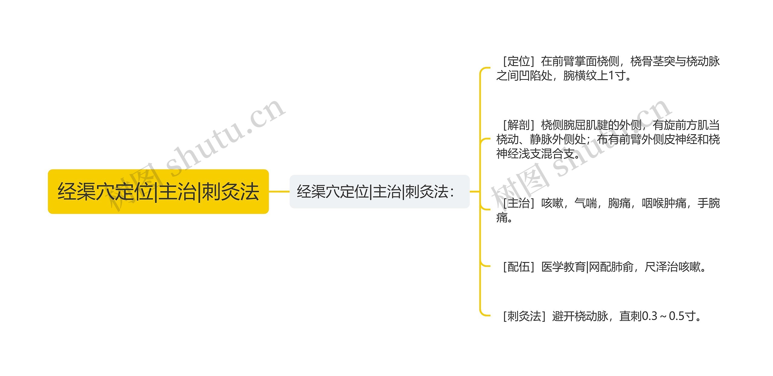 经渠穴定位|主治|刺灸法思维导图