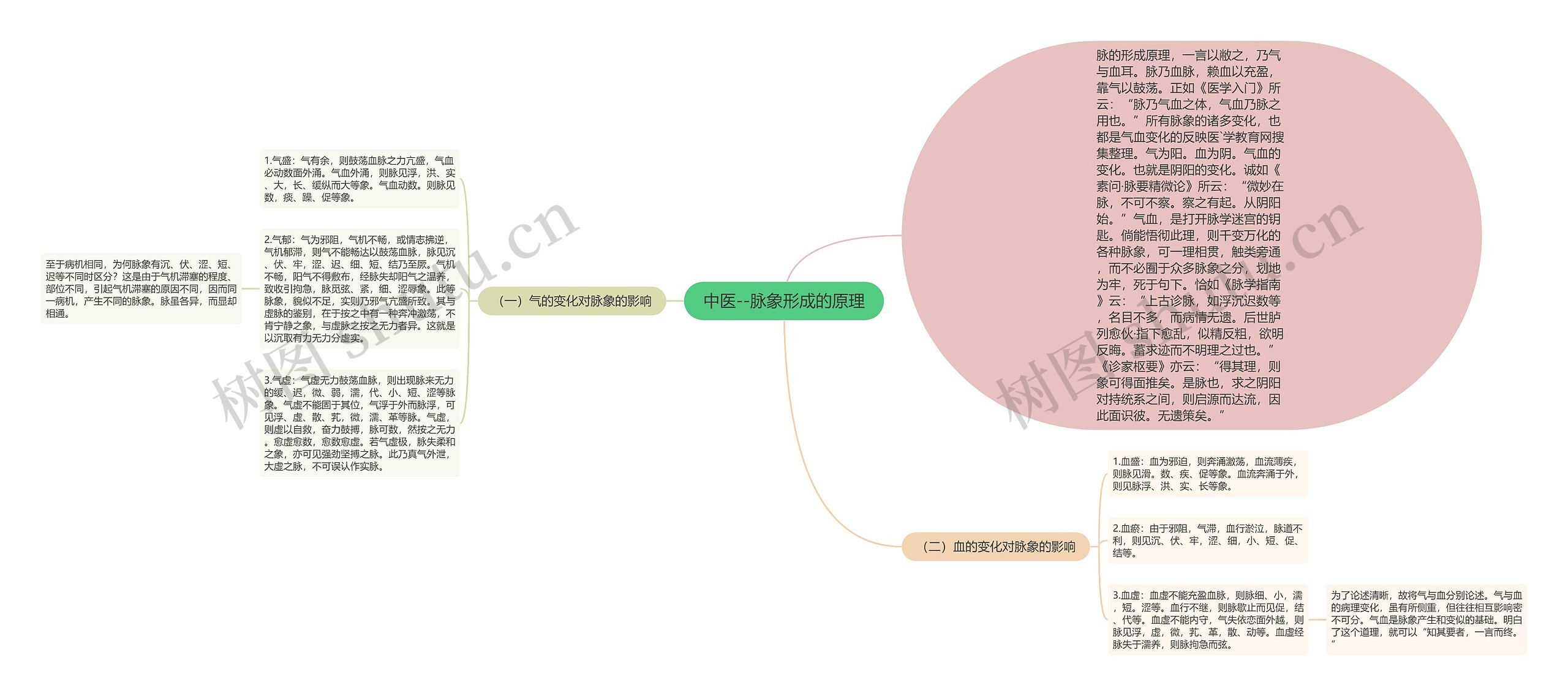 中医--脉象形成的原理思维导图