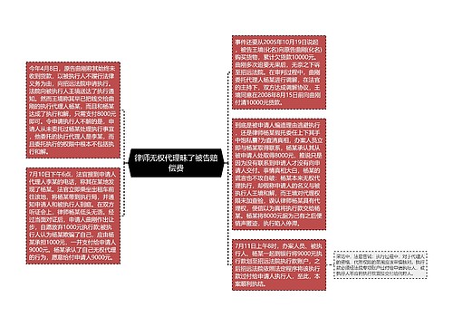 律师无权代理昧了被告赔偿费