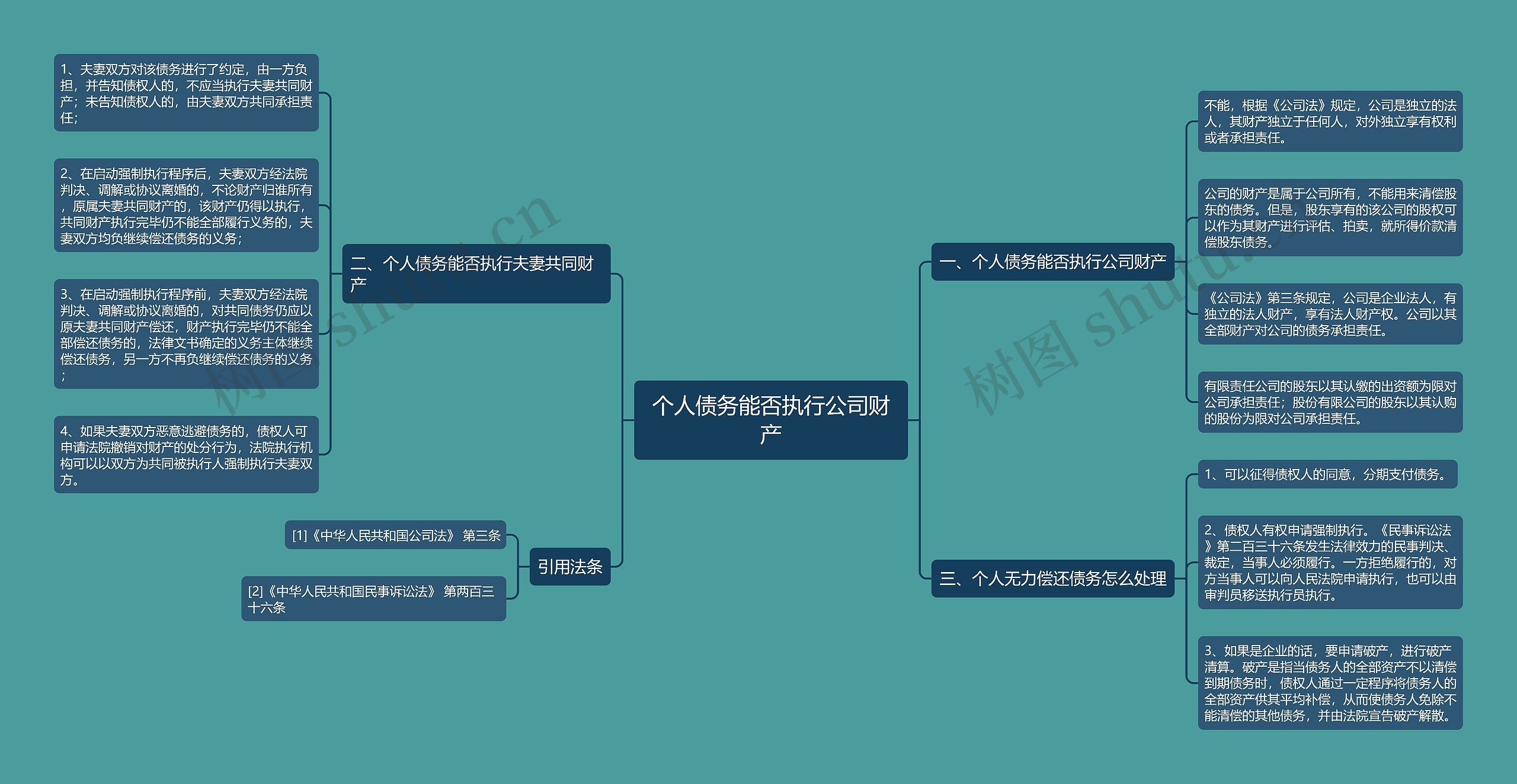 个人债务能否执行公司财产思维导图