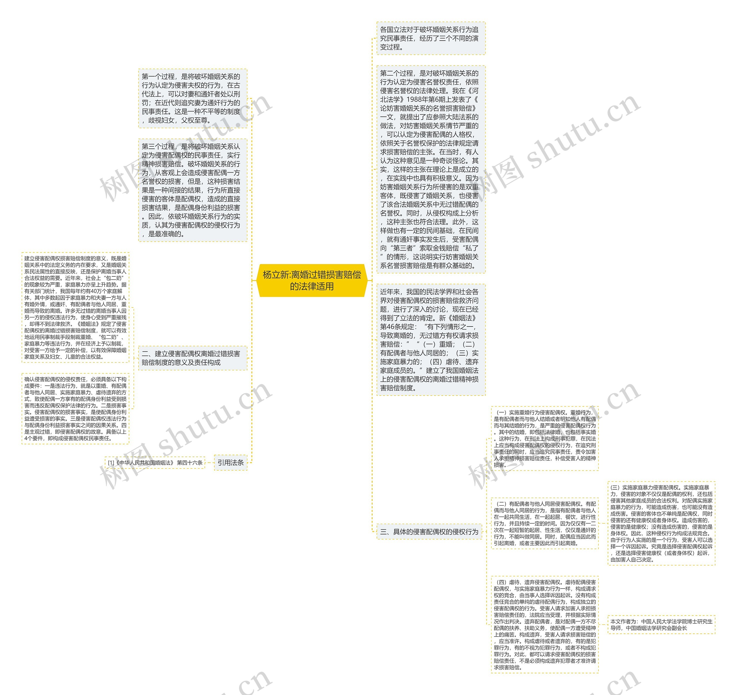 杨立新:离婚过错损害赔偿的法律适用思维导图