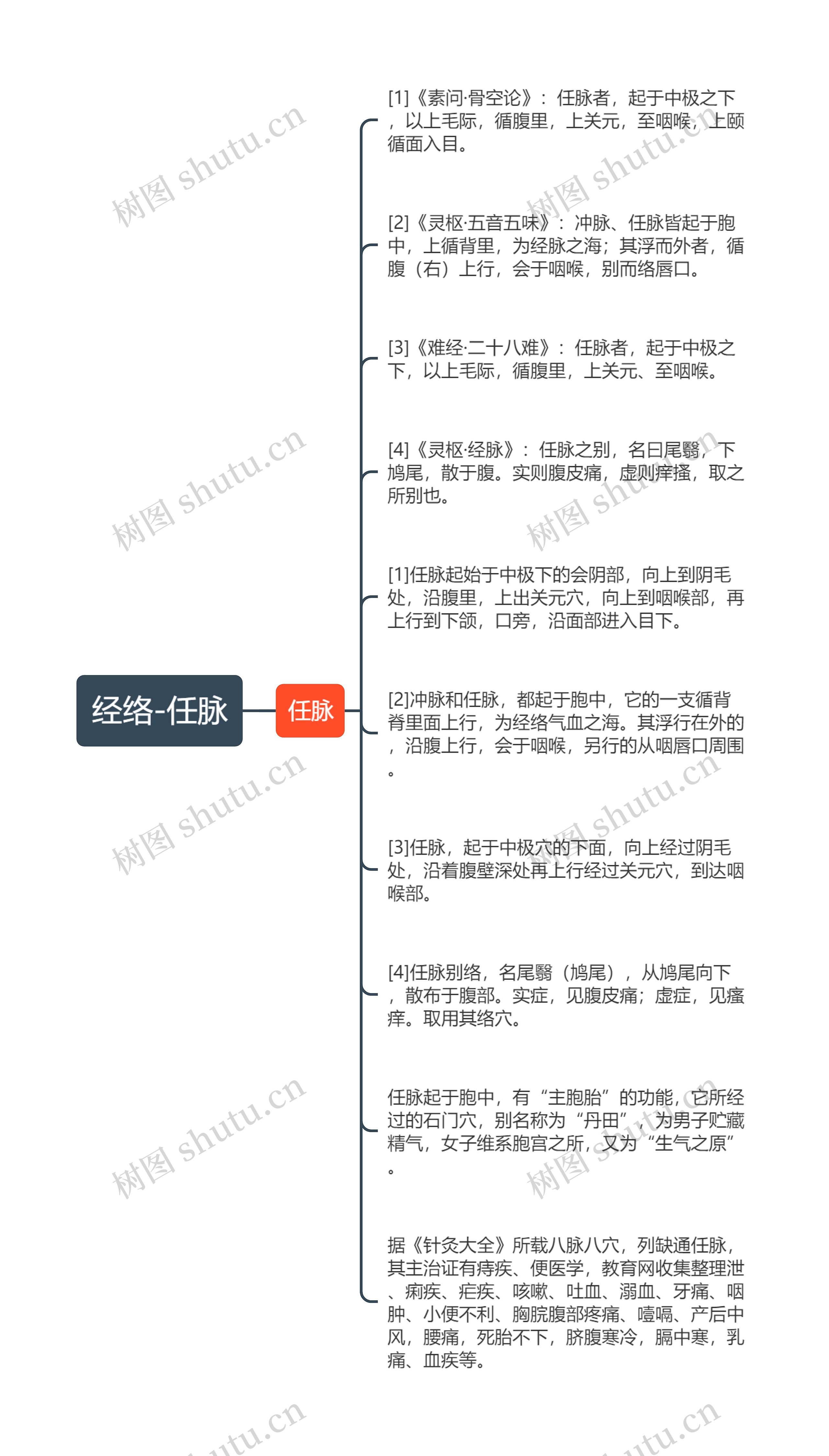 经络-任脉思维导图