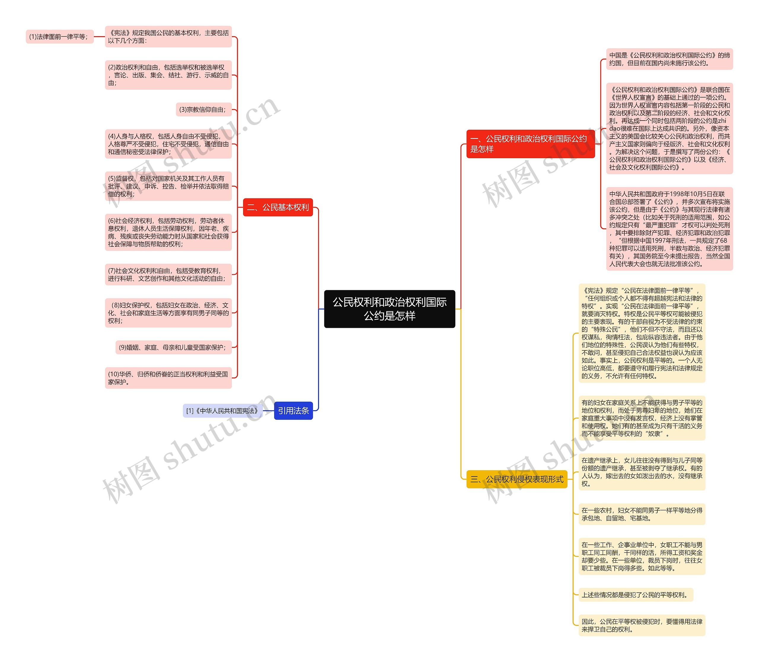 公民权利和政治权利国际公约是怎样思维导图