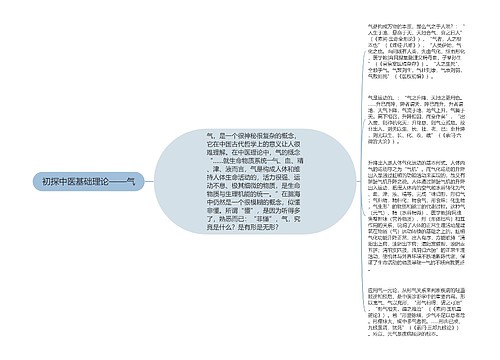 初探中医基础理论——气