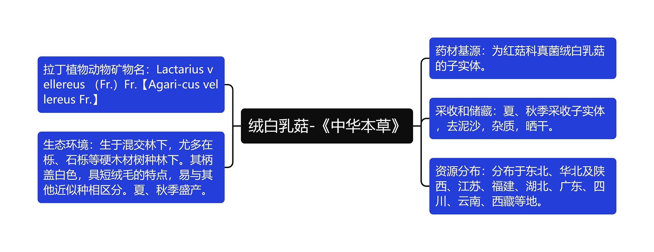 绒白乳菇-《中华本草》思维导图