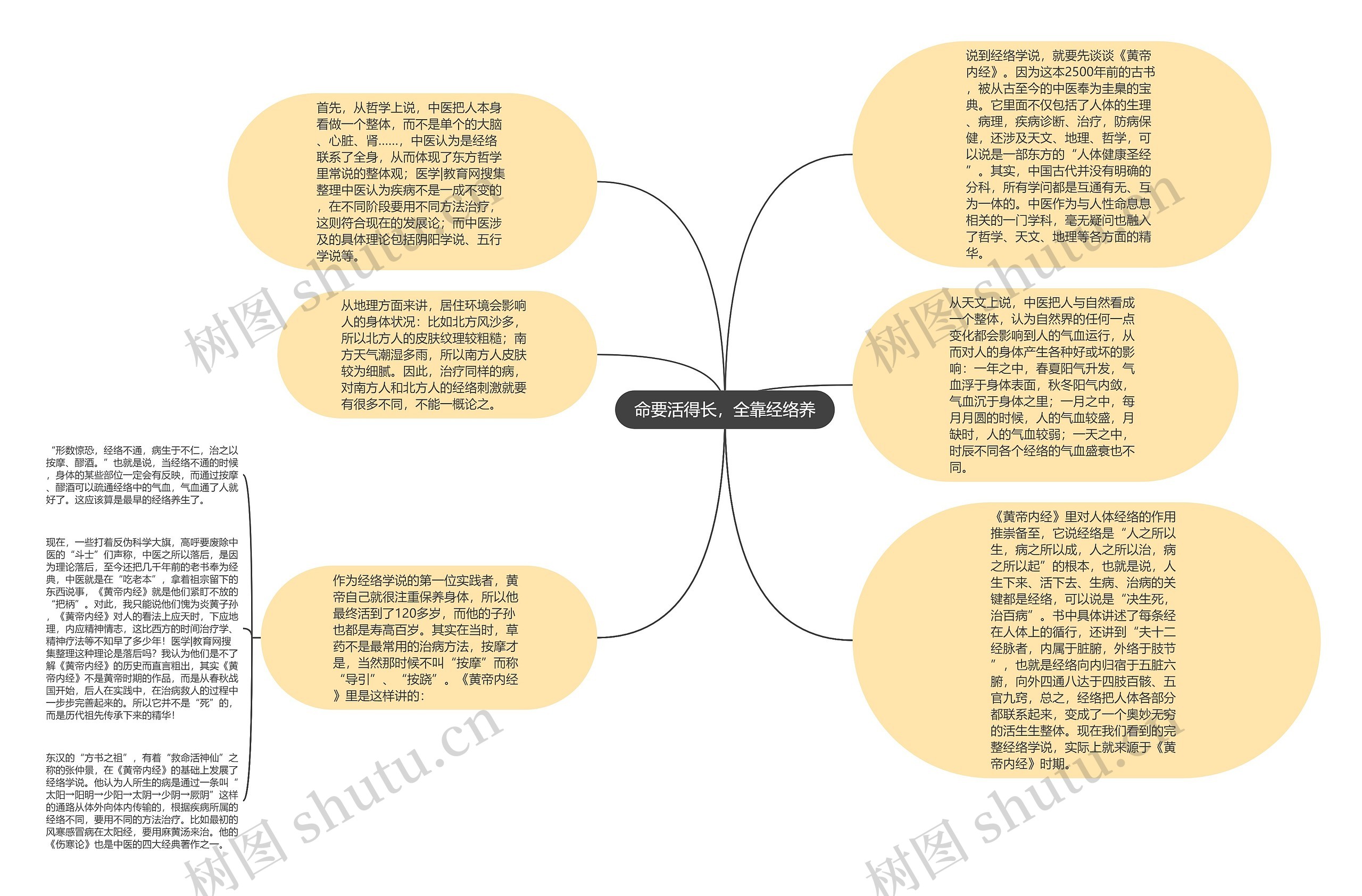 命要活得长，全靠经络养思维导图