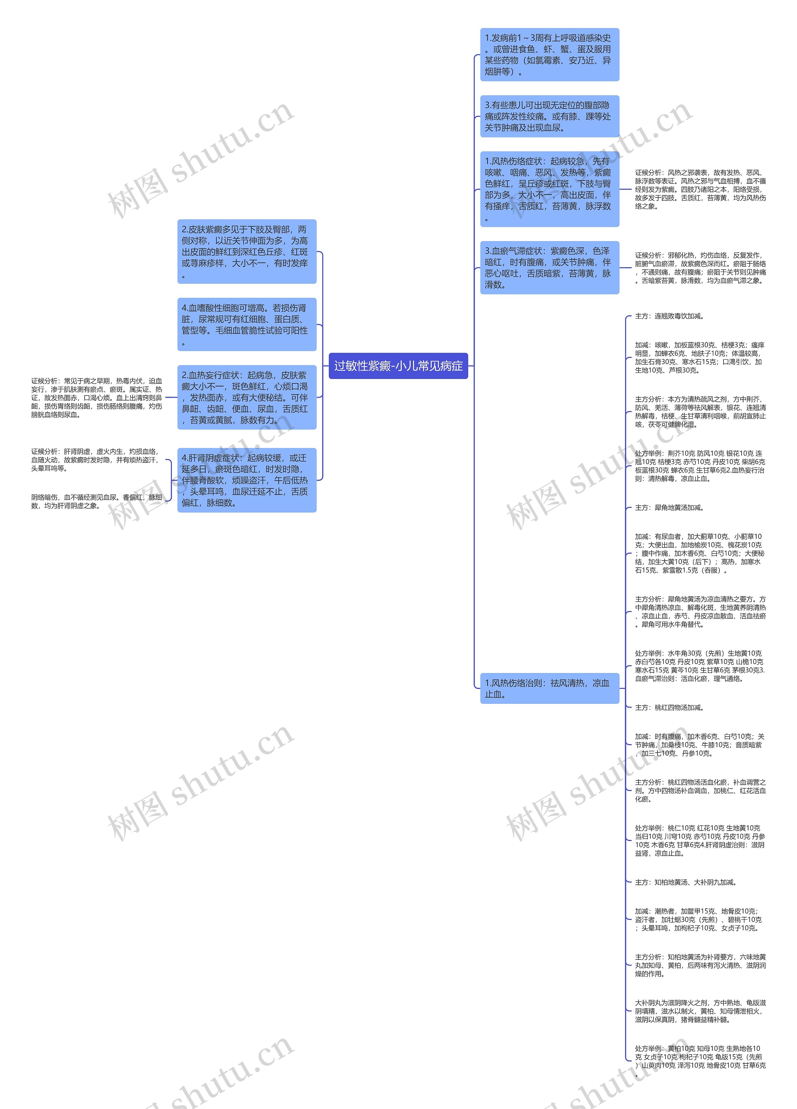 过敏性紫癜-小儿常见病症思维导图