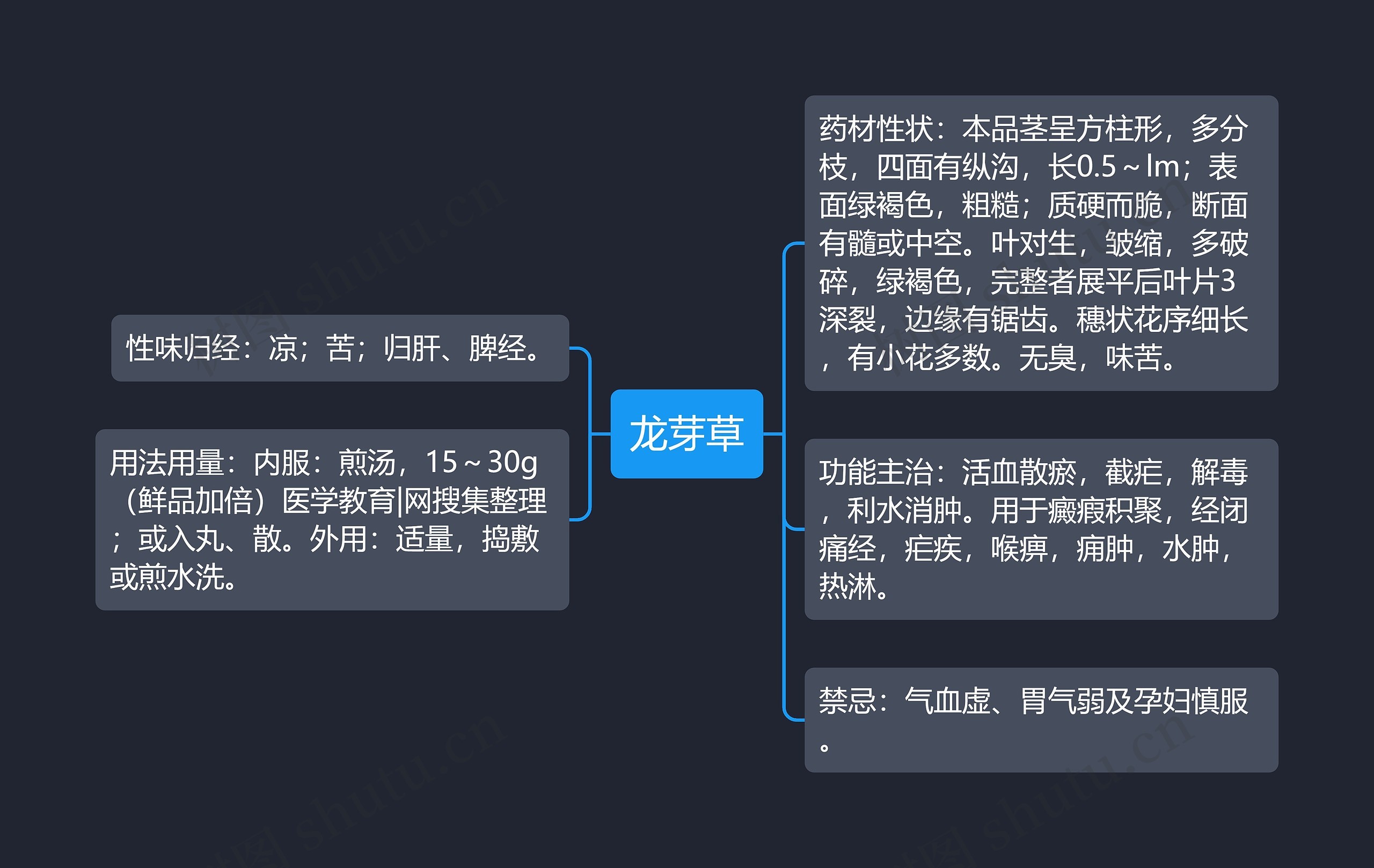 龙芽草思维导图高清图 龙芽草思维导图