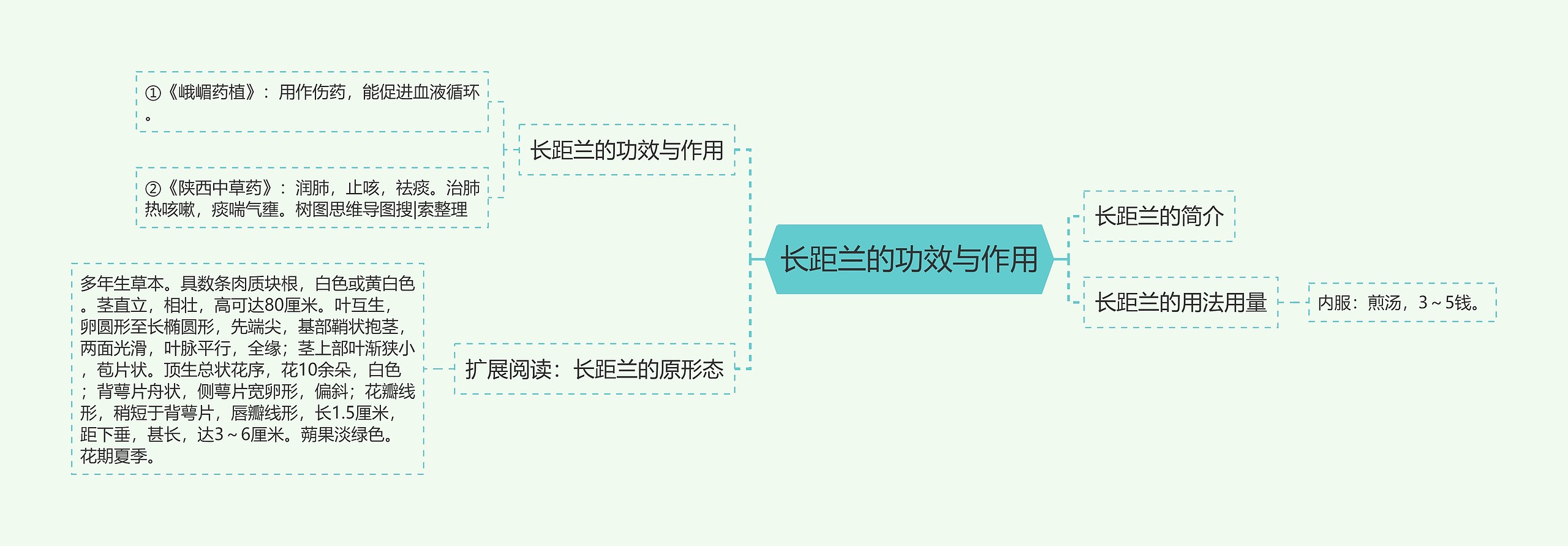 长距兰的功效与作用思维导图