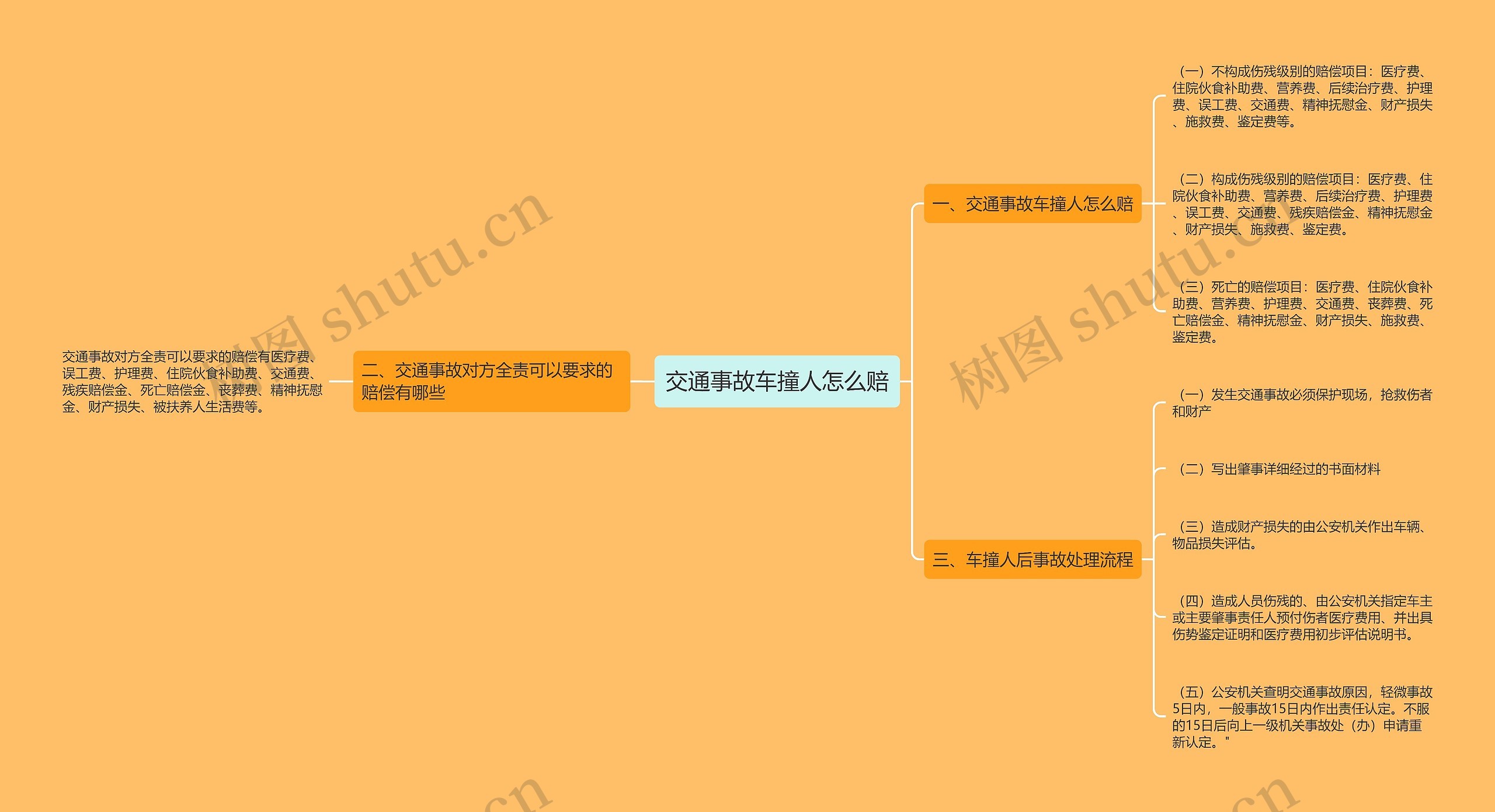 交通事故车撞人怎么赔思维导图
