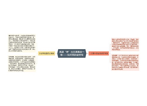 高温“烤”出交通事故一堆——如何预防疲劳驾