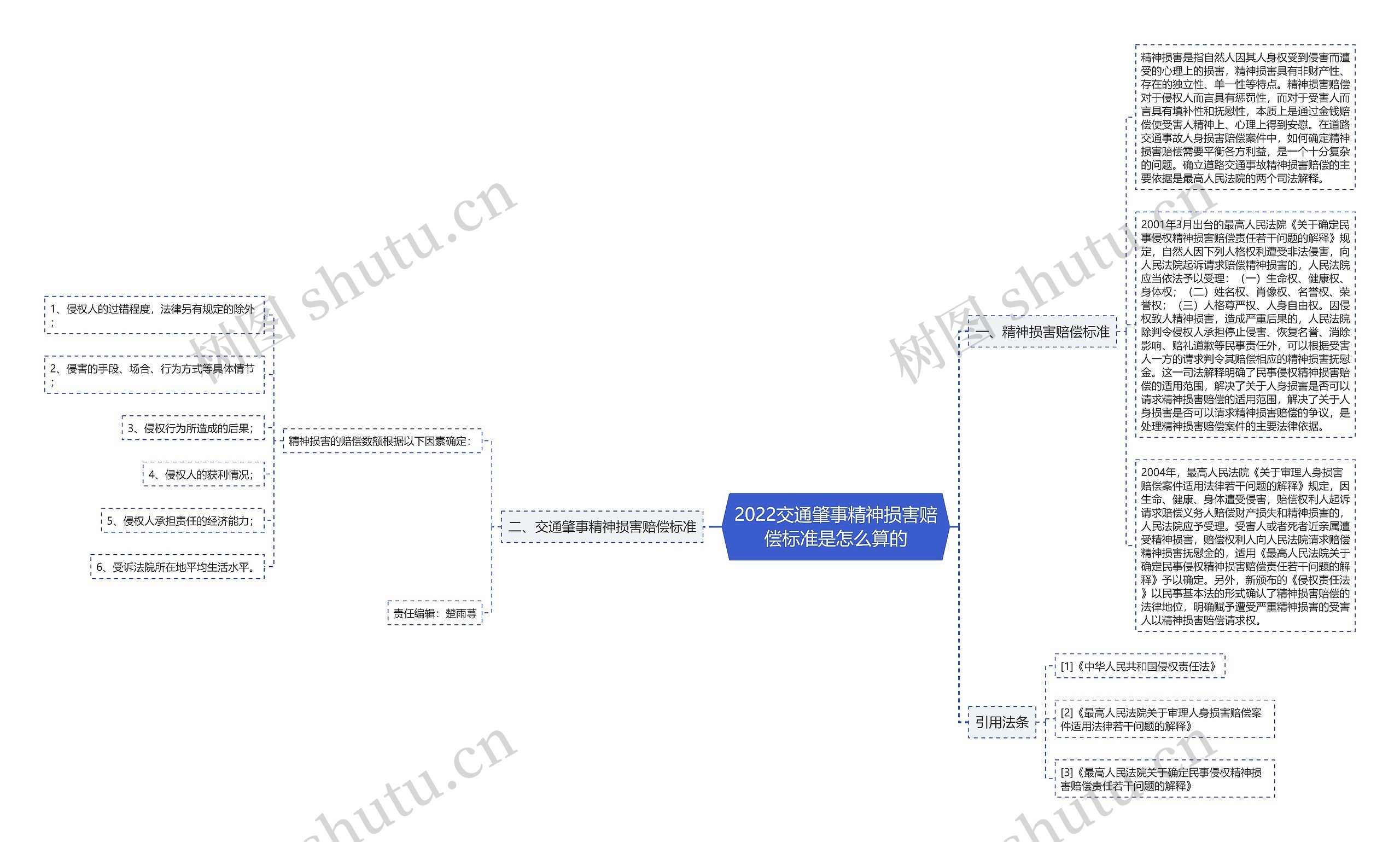 2022交通肇事精神损害赔偿标准是怎么算的思维导图