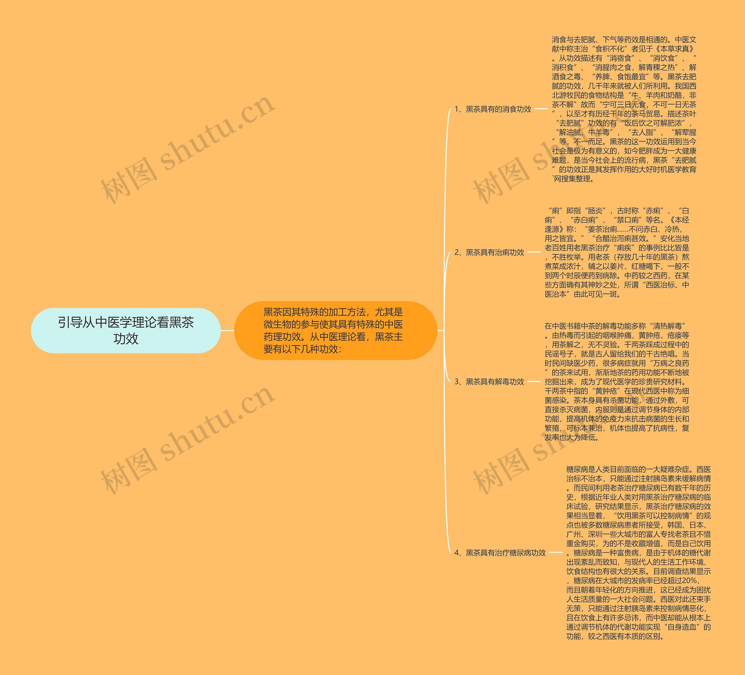 引导从中医学理论看黑茶功效思维导图