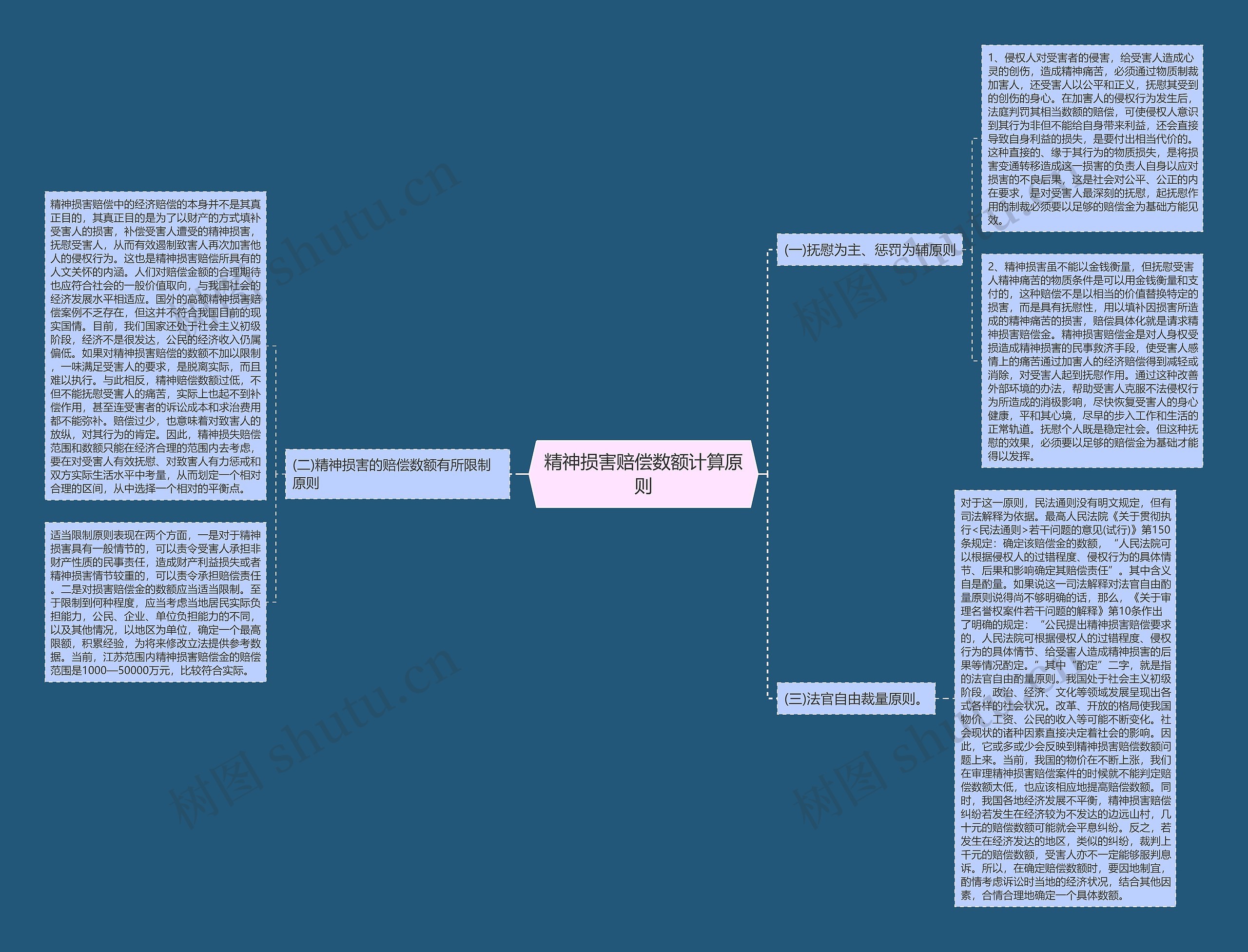 精神损害赔偿数额计算原则思维导图