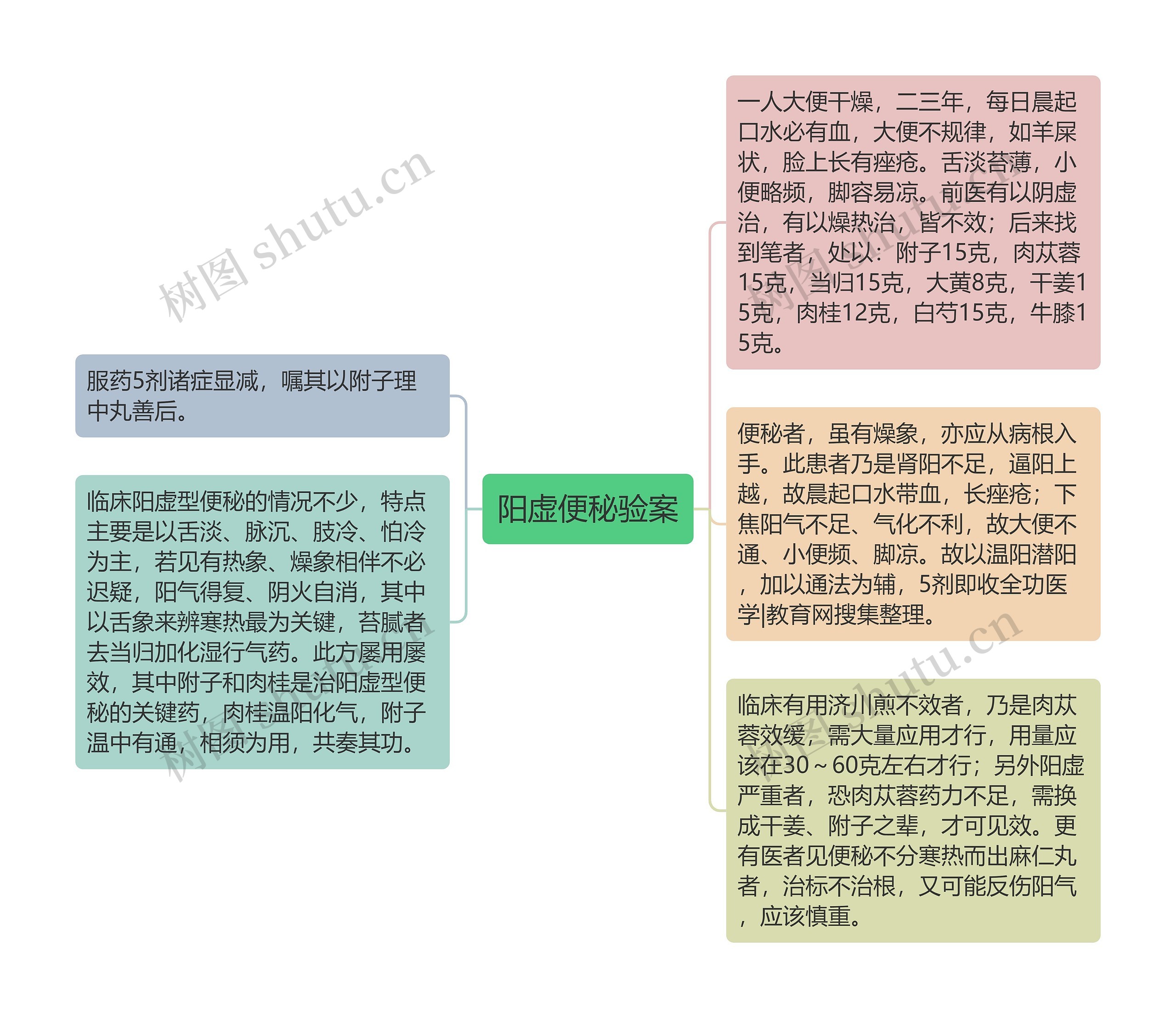 阳虚便秘验案思维导图