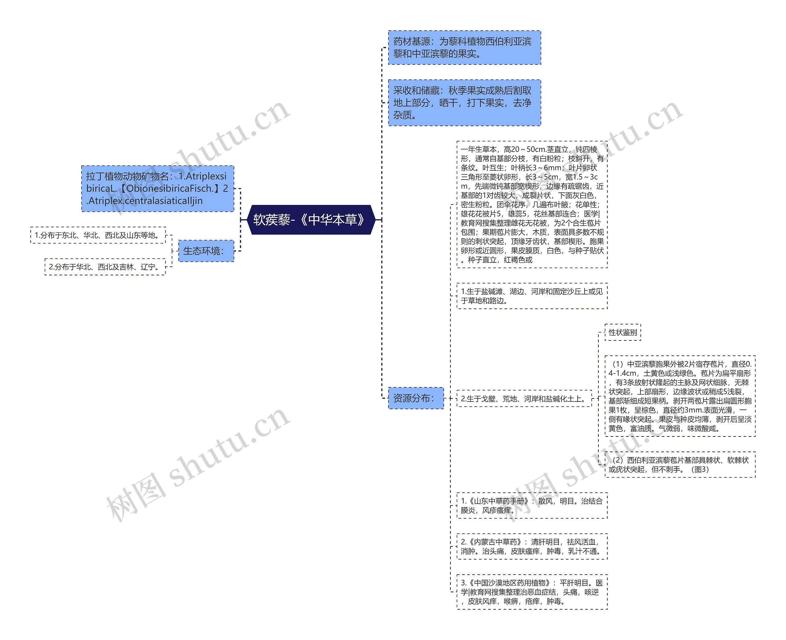 软蒺藜-《中华本草》思维导图