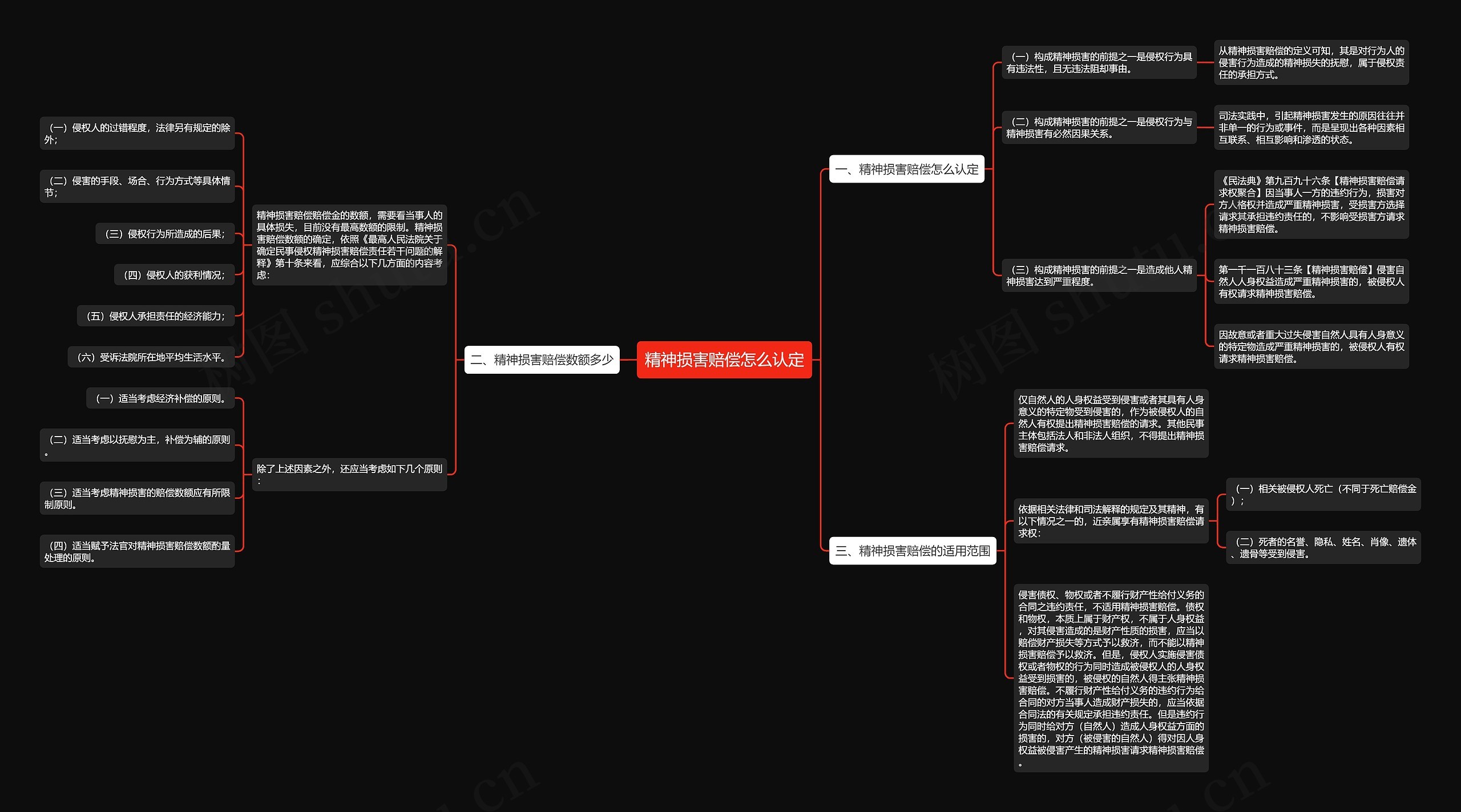 精神损害赔偿怎么认定思维导图