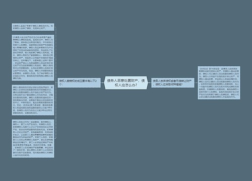 债务人恶意处置财产，债权人应怎么办?