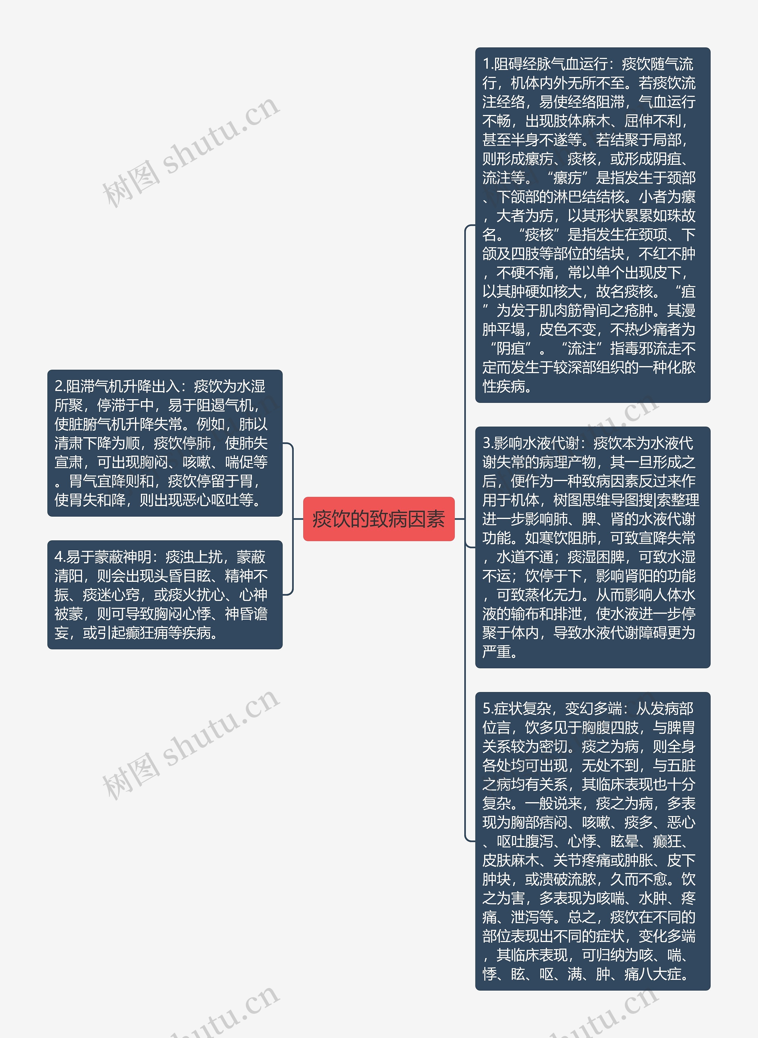 痰饮的致病因素思维导图