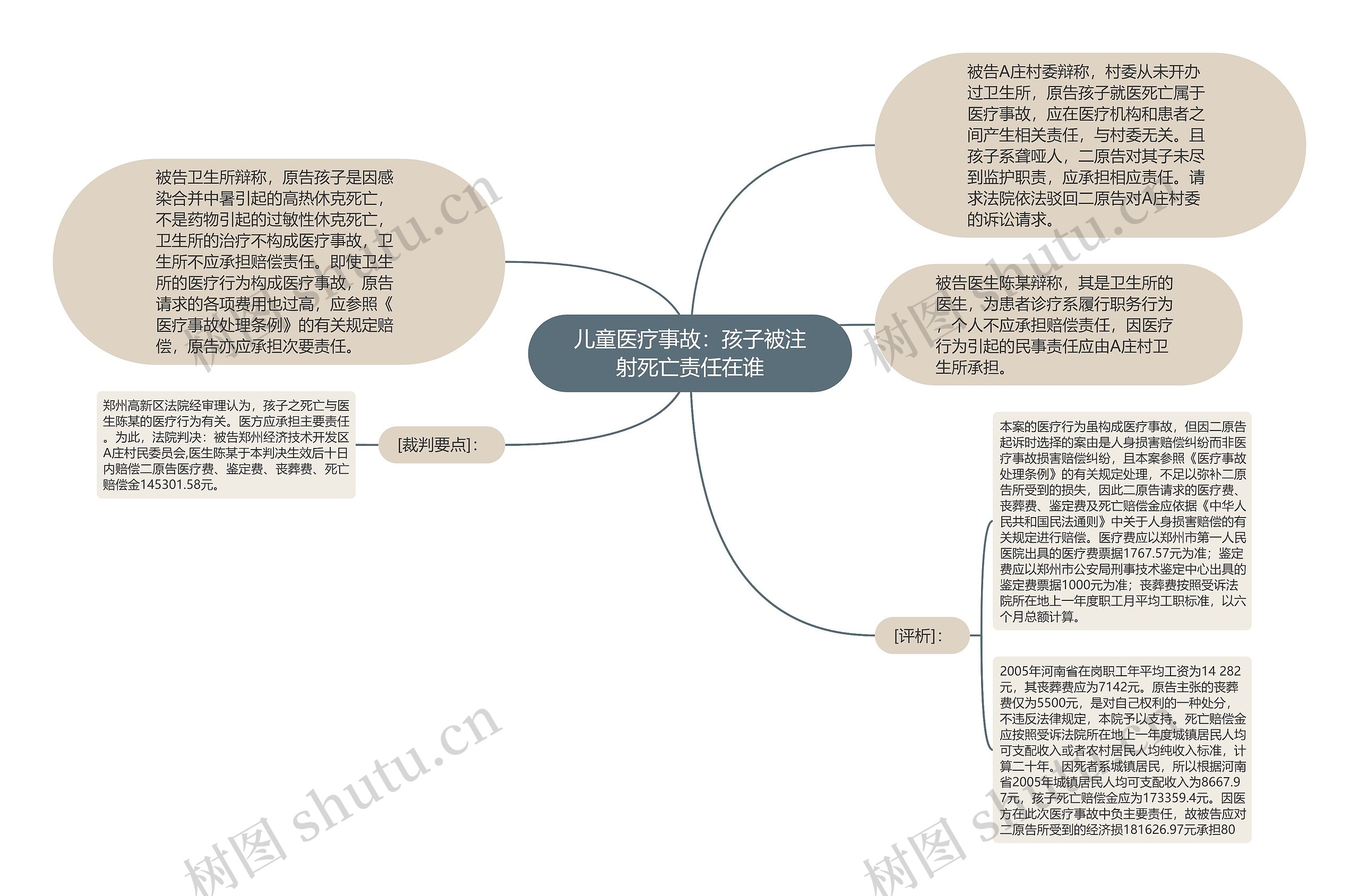 儿童医疗事故：孩子被注射死亡责任在谁思维导图